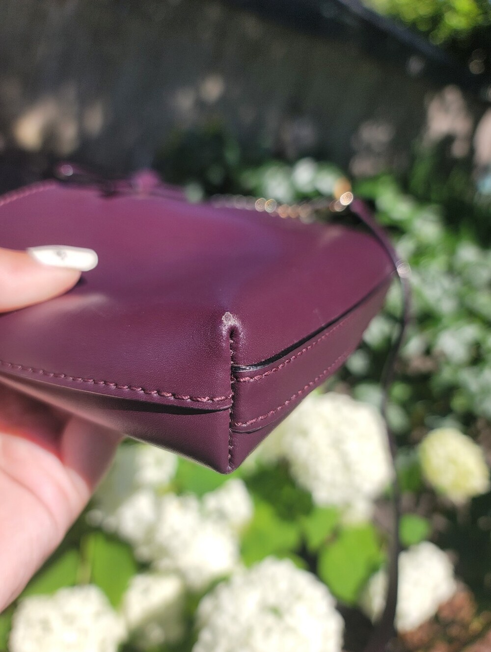 kate spade Plum Leather Crossbody with Gold Chain Strap and Bow - Picture 7 of 10